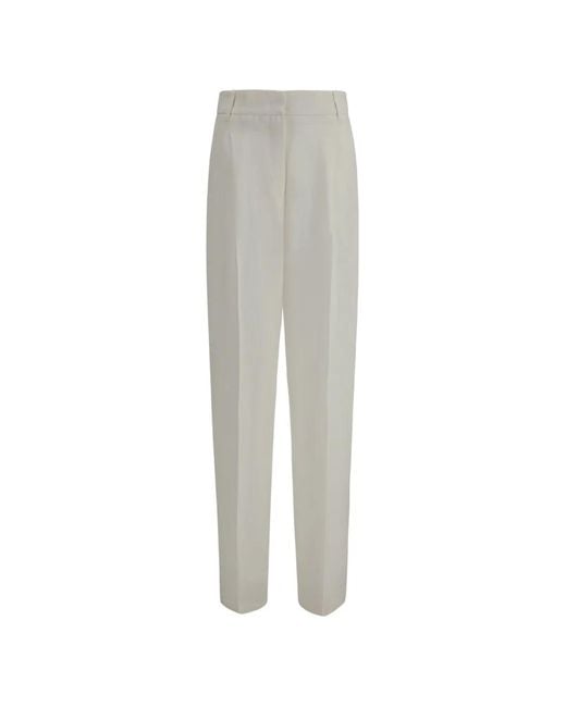 Max Mara White Linen Trousers
