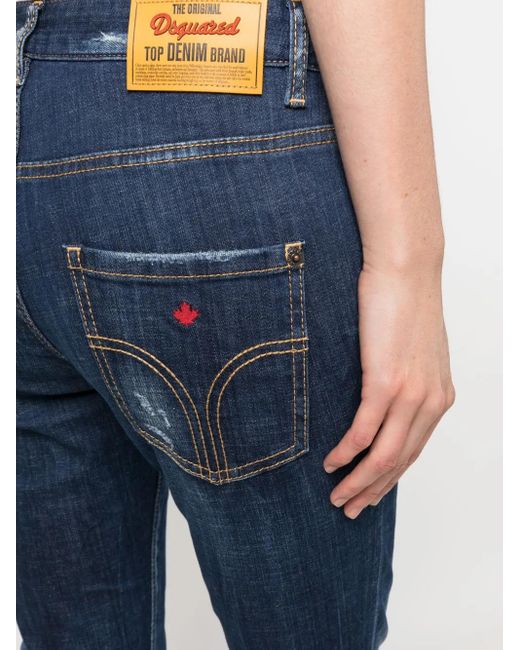 DSquared² Blue Mid-Rise Skinny Jeans