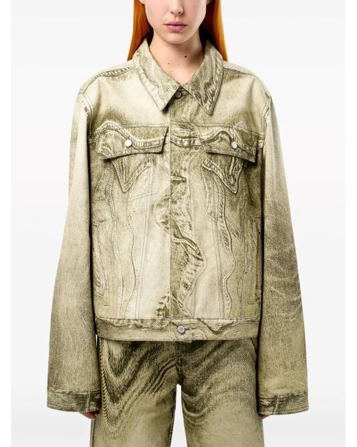 CAMPERLAB Natural Swirl-Print Denim Jacket