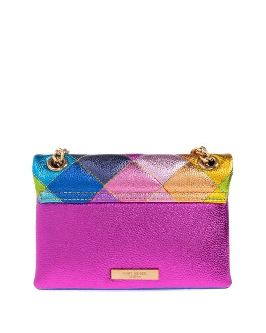 Kurt Geiger Purple Kensington Quilted Chain Mini Bag