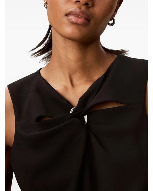 Calvin Klein Black Crepe-Texture Top