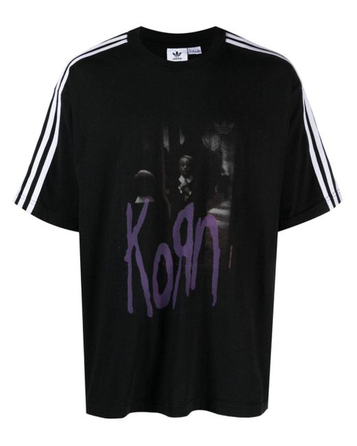 Adidas Black X Korn Graphic-print T-shirt for men