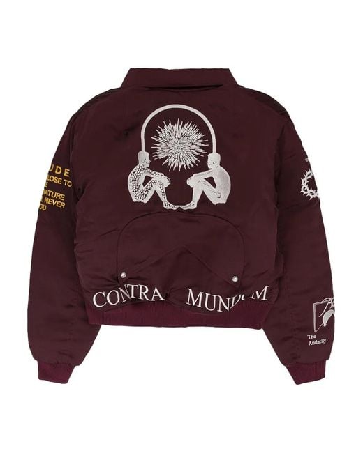 Rhude Purple Embroidered Bomber Jacket for men