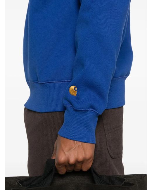 Carhartt Blue Raglan-Sleeve Crew-Neck Sweatshirt for men
