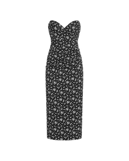 Dolce & Gabbana White Floral-Print Charmeuse Dress