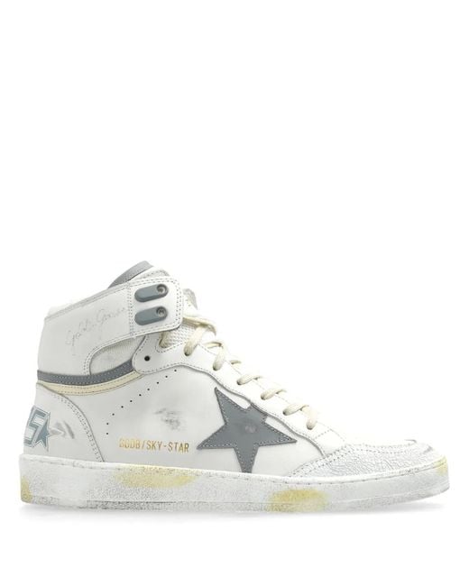Golden Goose Deluxe Brand White Sky-Star Sneakers
