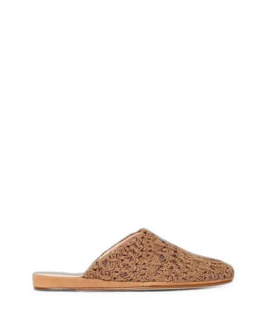 Fabiana Filippi Brown Mules En Crochet