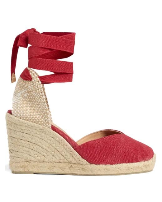 Castaner Red 90Mm Chiara Wedge Espadrille