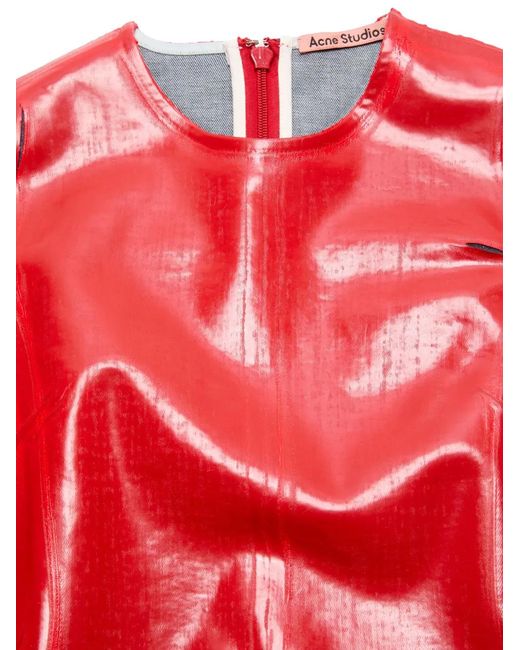 Acne Red Long-Sleeve Zipped Top