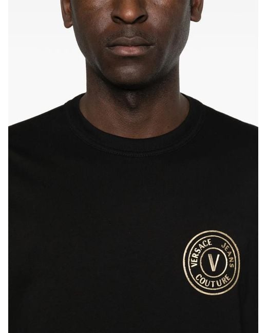 Versace Jeans Couture Black Logo-Detail T-Shirt for men