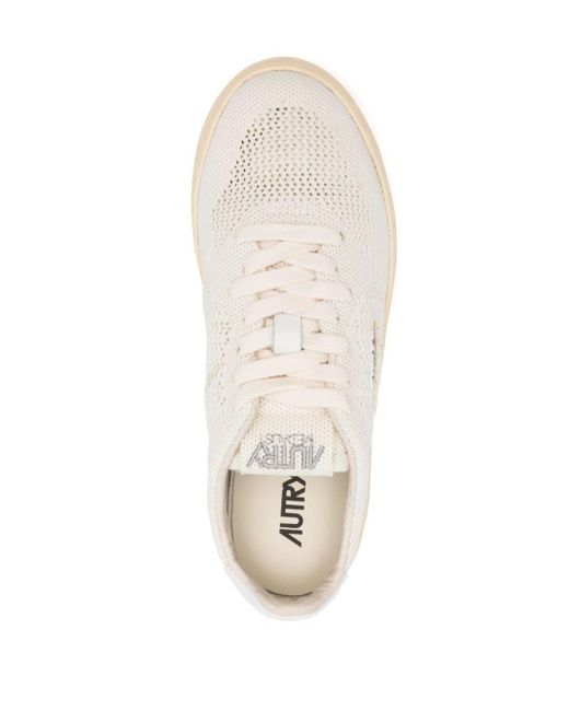 Autry White Medalist Open-knit Sneakers