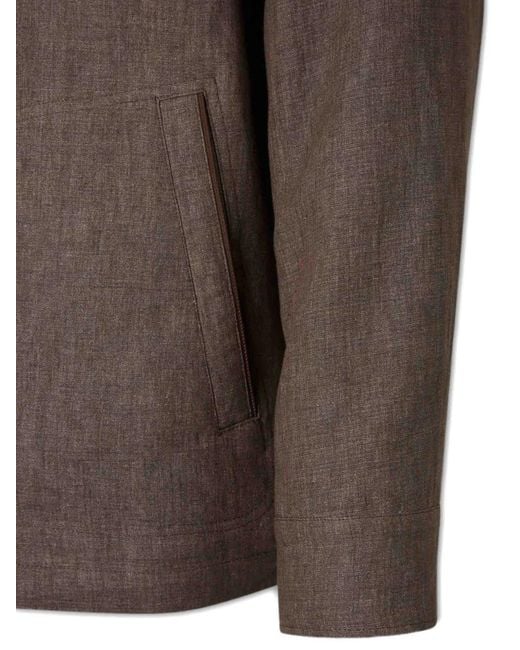 Chaqueta Con Bolsillos Con Solapa Canali de hombre de color Brown