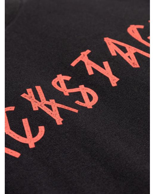 44 Label Group Black Slogan-Print T-Shirt