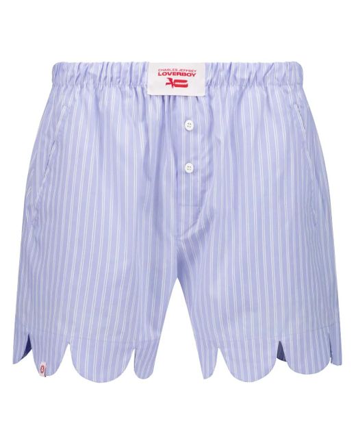 Boxer A Righe Con Orlo A Smerlo di Charles Jeffrey in Blue