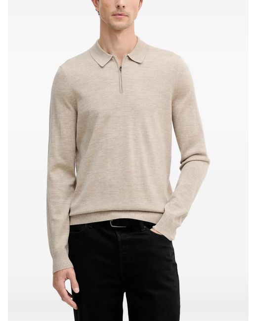 Joop! Natural Dondor Zip Placket Polo Shirt for men