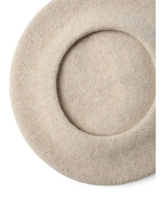 Brunello Cucinelli White Wool Beret