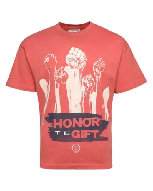 Honor The Gift Red Spring Dignity Cotton T-shirt for men