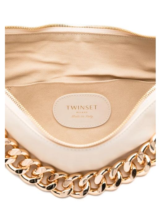 Twinset Natural Chain-Detailed Shoulder Bag