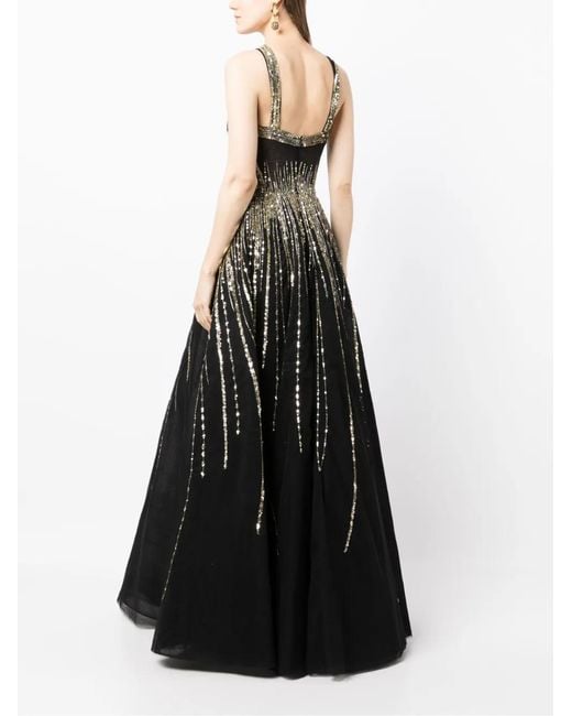 Saiid Kobeisy Black Sequin-Embellished Gown