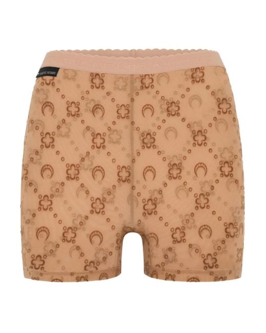 MARINE SERRE Natural Mesh Mini Shorts