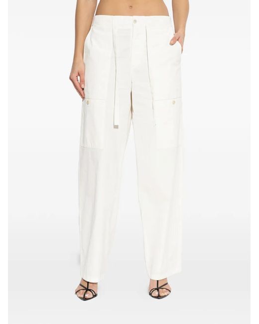 Jil Sander White Pantalon À Poches Plaquées
