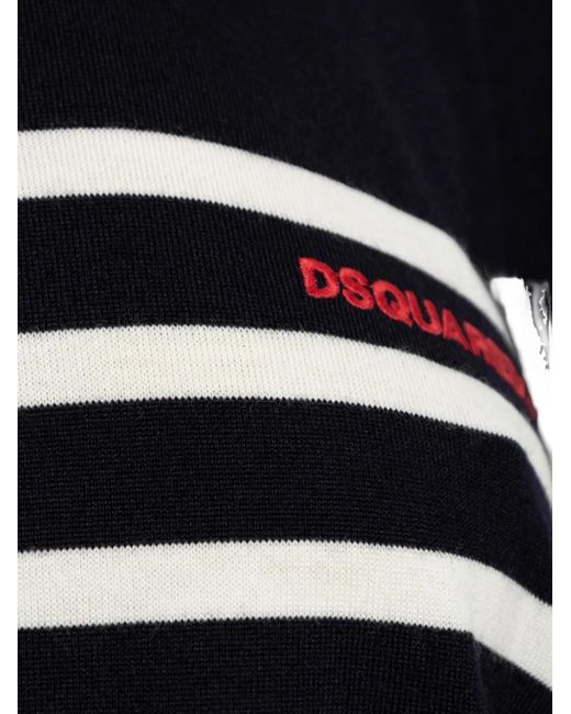 DSquared² Black Gestreifter Pullover
