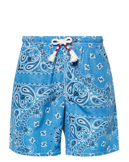 Mc2 Saint Barth Blue Caprese Bandana-print Swim Shorts for men