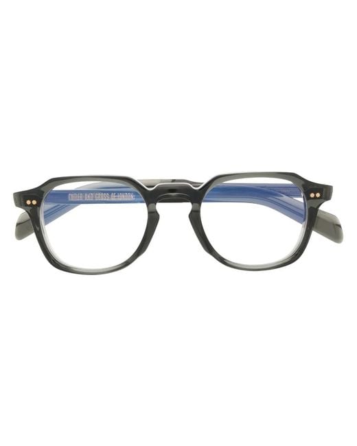 Cutler & Gross Blue Geometric-Frame Glasses