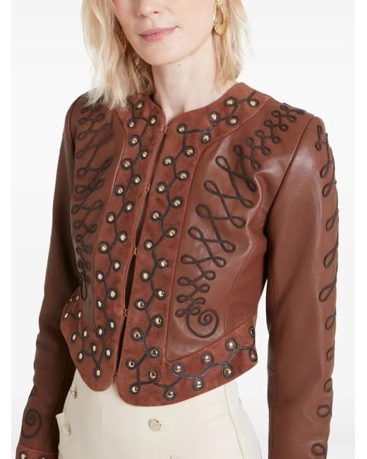 Temperley London Brown Pablo Leather Jacket