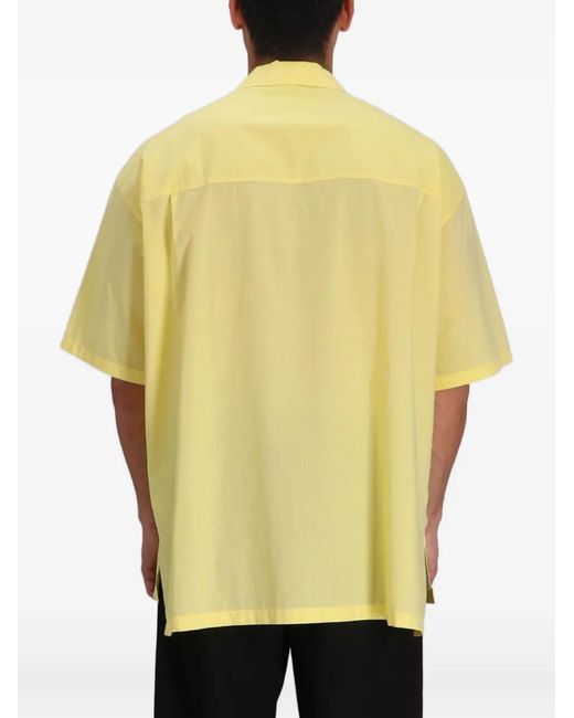 Moschino Yellow Short-Sleeve Button-Up Shirt for men