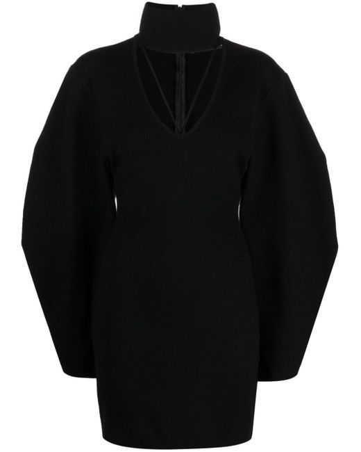ANDREADAMO Cut-out Detail Wide-sleeve Dress in Black | Lyst Canada