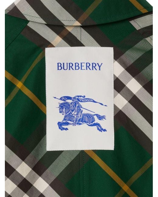 Burberry Green Reversible Check Car Coat for men