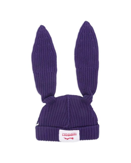 Charles Jeffrey Purple Ears Beanie Hat