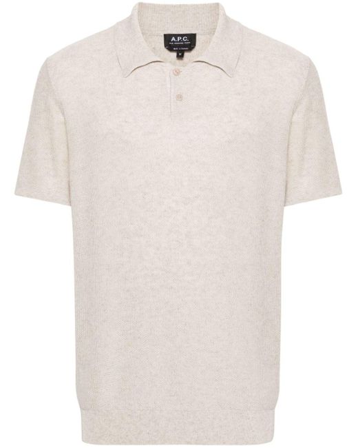 A.P.C. White Jay Open-knit Polo Shirt for men
