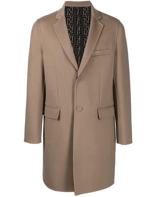 Fendi Brown Single-breasted Coat for men