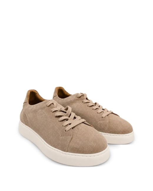 Poche Paris Natural Suede Lace-Up Sneakers for men