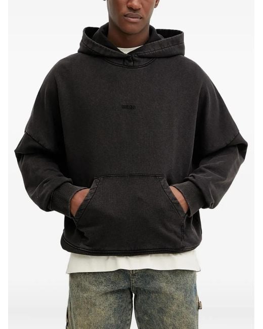 Felpa Con Cappuccio E Ricamo di Won Hundred in Black da Uomo