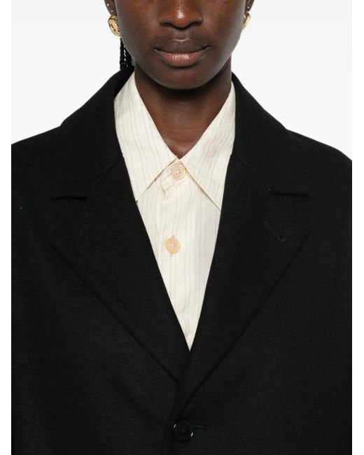 Barena Black Single-Breasted Notched-Lapels Coat