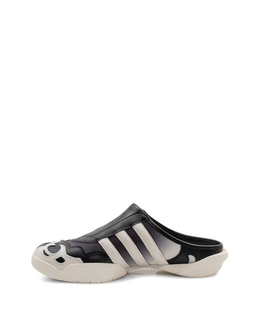 Y-3 White Side-Stripe Mules for men