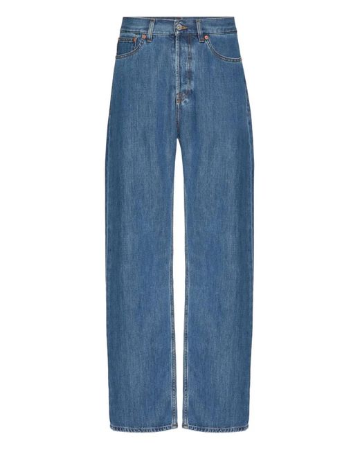 Valentino Garavani Blue Straight-Leg Washed Jeans for men