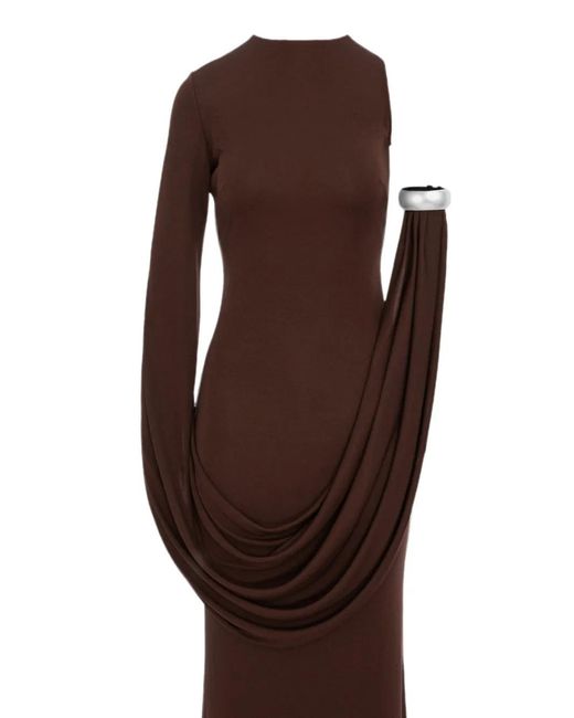 SEEN USERS Brown Iconic Bracelet Draped Maxi Dress