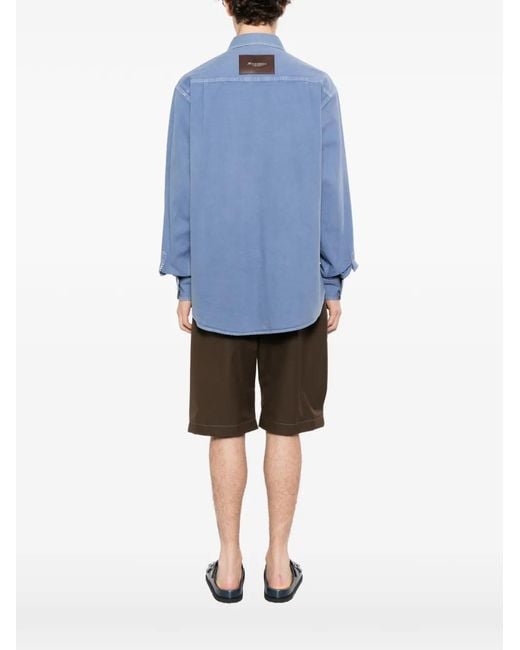 J.W. Anderson Blue Anchor Logo-Embroidered Shirt for men