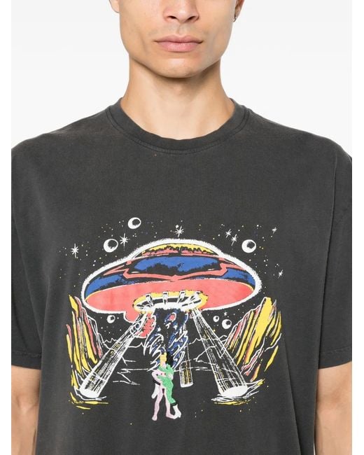 Carne Bollente Black Alien Affection Graphic-Print T-Shirt for men