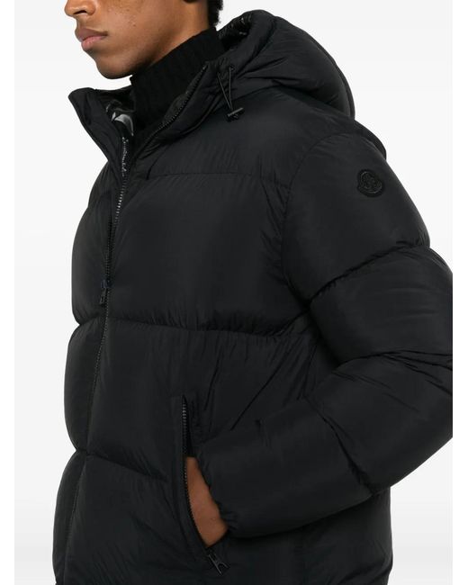Moncler Black Meriera Hooded Zip-Up Puffer Jacket for men