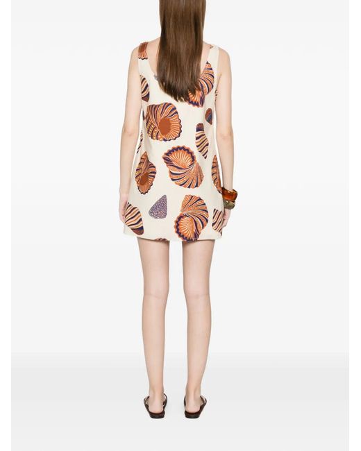 Simon Miller White Robe Courte Sahara À Imprimé Coquillage