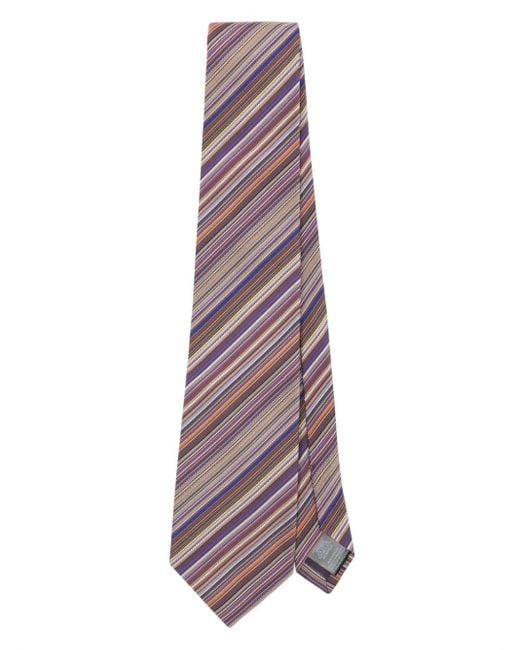 Cravatta a righe jacquard di Paul Smith in Purple da Uomo