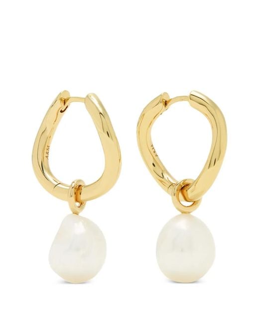 Astrid & Miyu Metallic Serenity Pearl-Embellished Earrings