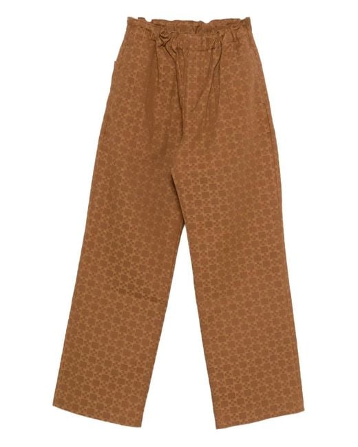 Sandro Brown Patterned Wide-Leg Jeans for men