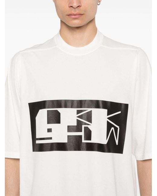 Rick Owens White Jumbo Logo-print T-shirt for men