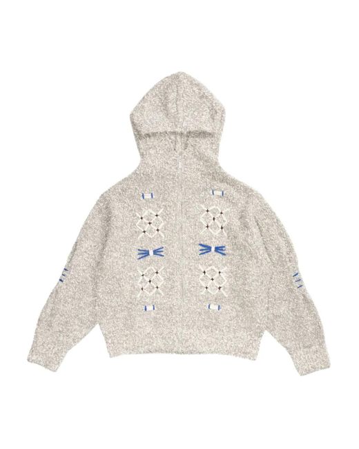 メンズ Adererror フーデッド カーディガン White